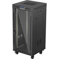 Lanberg Rack spinta 19" laisvai stovinti 24U/600x600, FF01-6624-12BL, RAL 9004, termostatas, 2 aušinimo ventiliatoriai