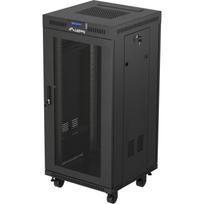 Lanberg Rack spinta 19" laisvai stovai 24U/600x600, FF01-6624-23BL, juoda, 2 aušinimo ventiliatoriai, termostatas