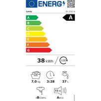 Candy Skalbimo mašina EY 27S7-S, 7 kg, 1200 RPM, Energijos efektyvumo klasė A, Priekinė apkrova, LED ekranas, Balta