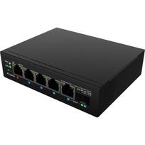 Lanberg Jungiklis PoE 5 prievadai ILFE-4P-1GE-1S-90, 3x10/100 PoE+, 1x10/100 PoE++, 1x1000Base-X SFP, 90W, 12Gbps