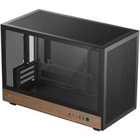 Deepcool Korpus CH260 Wood R-CH260-BKNWM0-G-1, 1x3.5", 1x2.5", Mikro bokštas, 4 plėtimosi lizdai, juodas