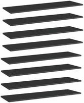 Knygų lentynos plokštės, 8vnt., juodos, 100x30x1,5cm, MDP