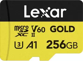 Lexar atminties kortelė Micro SDXC 256GB Gold UHS-II V60 A1