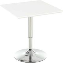 HOMCOM Bistro stalas Pub baro stalas, reguliuojamo aukščio, kvadratinis, plieno, baltas, 60x60x71-92cm