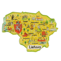 Magnetukas Lietuvos žemėlapis 80x58mm
