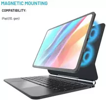 FIXED Typee magnetinis belaidės klaviatūros dėklas Apple iPad 10.9" 2022 (10-osios kartos) CZ juodas