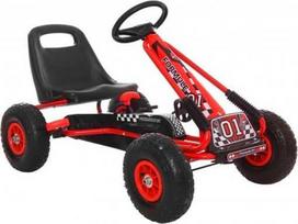 Lean Cars Gokart raudoni A-15 pripučiami ratai