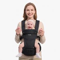 Momcozy Hip Seat Baby Carrier Black Medium | Baby carrier with hip seat | Ergonomic, black, size M