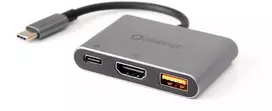 USB-C šakotuvas Platinet 3in1 (PMH9991T) (1xHDMI 4K; 1xUSB-C; 1xUSB 3.2)