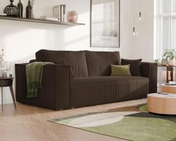 Minkšta kanapa sofa BALI su miego funkcija ir patalynės dėže Spalva: Poso 06 (Ruda)