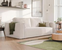 Minkšta sofa-lova BALI su miego funkcija ir patalynės dėže Spalvos: Poso 100 (Kreminė)