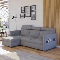 Minkštas kampinis sofa su reguliuojamu atlošu BENI Spalvos: Soro 90 (Pilka)