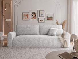 Trivietė išskleidžiama sofa JOBO su patalynės dėže Spalvos: Poso 110 (šviesiai pilka)