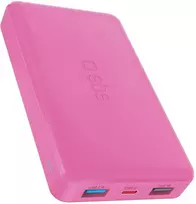 SBS išorinė baterija 10000mAh 2xUSB-A + USB-C, rožinė