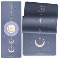 Neslystantis jogos kilimėlis MANDALA BLUE GALAXY su mikropluoštu 4mm PREMIUM PU