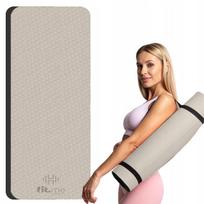 Fit.Me TPE sportinis kilimėlis jogai ir pilatesui, neslystantis, smėlio spalvos, 183x61 cm