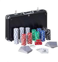 Relaxdays Pokerio rinkinys, 26x39x6,5 cm, sidabrinis
