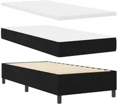 Kiemas lova su čiužiniu su LED Juoda 80 x 200 cm audinys