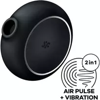Satisfyer air pulse + vibrator Pro To Go 3, juodas