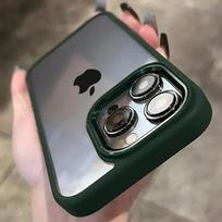 Madingas metalinio rėmelio dėklas iPhone 15 14 13 12 11 Pro Max Plus, skaidrus akrilinis minkštas smūgiams atsparus buferio dangtelis For iPhone 11 gryna