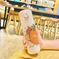 Cute Capybara Insulated Water Bottle 304 Stainless Steel 420ML Leakproof Kids Sport Cup Cartoon Travel Mug For Students Gift 450ml