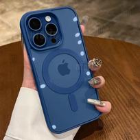 New Pink Transparent Acrylic Case for iPhone 16 15 14 13 12 11 Pro Max 16 Plus Hard Shockproof Powerful Magnetic Magsafe Cover For iPhone 16Pro Max mėlyna