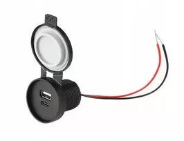 „Bounn“ įkroviklis. Įmontuojamas automobilinis įkroviklis su USB-A ir Type-C jungtimis, 3,1 A, IP67