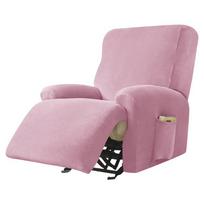 Velvet Recliner Sofa Cover Plush Solid Color Machine Washable Lazy Boy Sofa Slipcover Living Room Elastic Arm Sofa Cover For Furniture