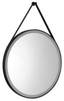 Aqualine vonios kambario veidrodis su LED apšvietimu, D60 cm, jutiklinis jutiklis, matinė juoda SG060