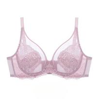 Ladies Spring and Summer Sexy Lace Big Boobs Show Small Boobs Gather The Assistant Breast To Prevent Sagging Underwear 32/70ABC rožinė