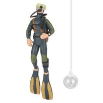 Floating Simulation Fish Tank Diver Ornament Swimming Posture Dark Blue Frogman Aquarium Decoration Exquisite Design mėlyna