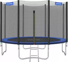 Songmics Sodo batutas Ø 244 cm, apvalus batutas su apsauginiu tinklu, su paminkštintais stulpais, apsauginiu uždanga, bandymas (STR10FT XXX)