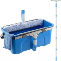 Mitclear langų valymo rinkinys su kibiru 12 l, silikonine 35 cm šluoste ir 196 cm kotu