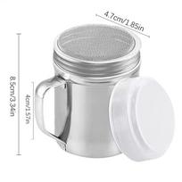 Powder Shaker Bottle Stainless Steel Salt Shakers Bottle With Dust-Proof Lid With Handle Container Jar for Coffee Flour Sugar