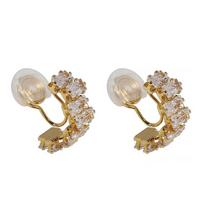 Zircon Gold Color Ear Cuff Clip Earrings Zircon Ear Clip Ear Bone Clip Korean Earrings auksas