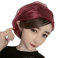 New Fashion Ladies Ethnic Bandana Hijab Cap with Bun Hood Bottom Malaysia Indonesia Stylish Breathable All Seasons Free size juoda