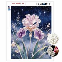 Handmade Pearl Painting Kit Dreamy Iris DIY Frameless 3D Bead Art Canvas Creative Leisure Home Decoration Gift 30x40cm