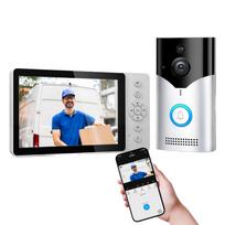 Srihome Smart Video Doorbell 4MP 1440p LCD 5-inch Screen Wireless 2.4G Motion Detection for Villa Home Office Apartment (White,English&Wi-Fi&Two-Way Intercom) balta