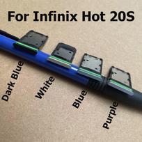 SIM Card Tray For Infinix Hot 20S SD Card Tray Slot Holder Connector Repair Parts Replacement X6827 tamsiai mėlyna spalva