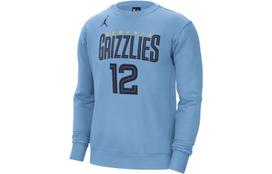 Jordan Air NBA Memphis Grizzlies, Ja Morant, Alphanumeric Crew Neck Fleece Lined Sweatshirt Men's Light Blue DZ0610-422 XL