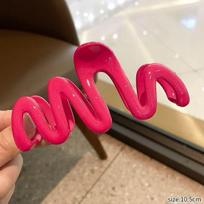 Summer Jelly Color Advanced Sense Wave Grab Pin Hairpin Female Back Of Head Hair Grab Disc Hair Clip Shark Pin Hair Accessories *3pcs
