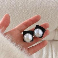 Black Pearl Grab Clip Women'S New Grab Clip Eight-Character Bangs Small Shark Clip Princess Head Bangs Clip Headdress *3pcs