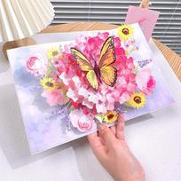 3D Pop-Up Greeting Card Foldable Gift Message Card Creative Holiday Greeting Card  Mid-Autumn style B