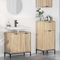 Vonios baldų rinkinys su stalčių 2 pcs Sonoma ąžuolas