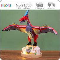 91006 Juros periodo Pterozauras Dinozauras Pabaisas Gyvūnų Lėlė 3D Mini deimantiniai blokeliai, plytos, konstravimo žaislas vaikams be dėžutės gray