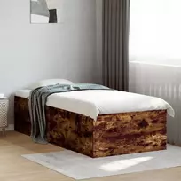 Lova Grindų lovos rėmas Dūminio ąžuolo 80 x 200 cm Apdirbta mediena
