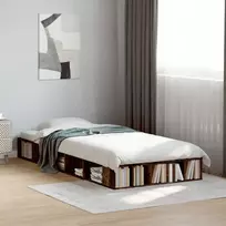 Lova Lovos rėmas su saugojimu su lentyna Dūminio ąžuolo 80 x 200 cm