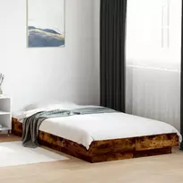 Lova Grindų lovos rėmas Dūminio ąžuolo 80 x 210 cm Apdirbta mediena
