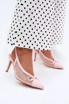 Šviesiai rožinės aukštakulnės basutės Step in style