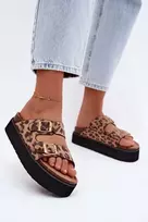 Leopardinio rašto platforminės basutės Step in style